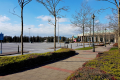 Trafford Centre empty carpark on sunny  day due to coronavirus