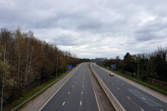 Deserted M60 motorway due to coronavirus.