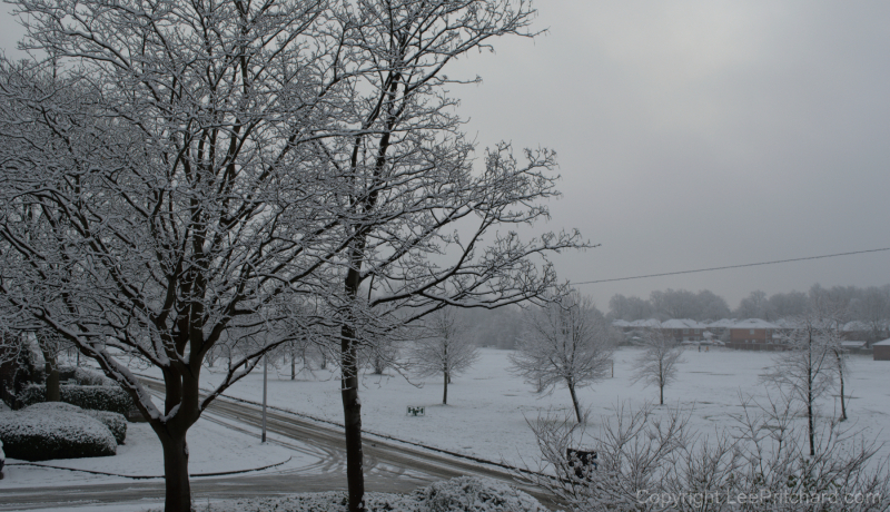 Snowy scene on Kingsway Park