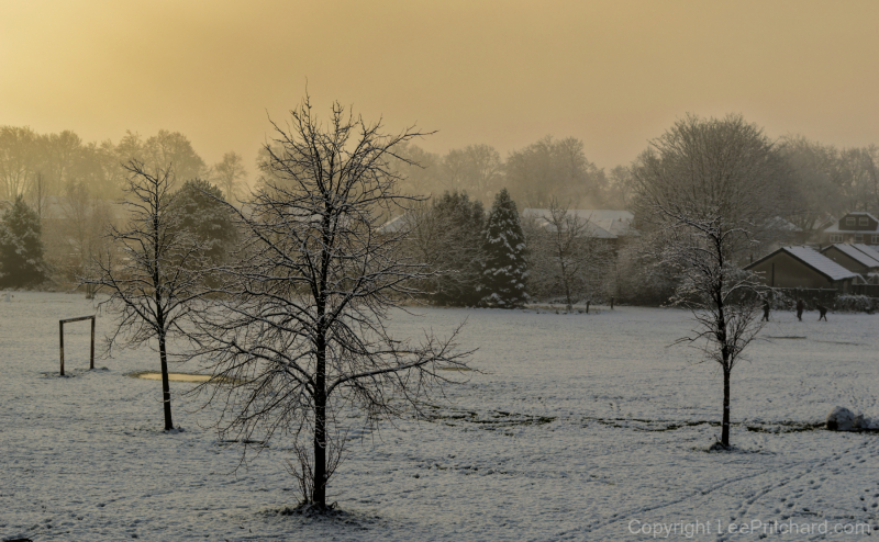 Snowy scene on Kingsway Park