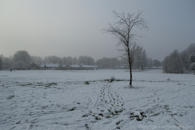 Snowy scene on Kingsway Park