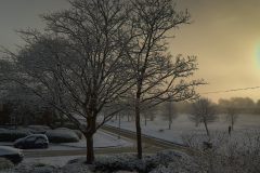 Snowy scene on Kingsway Park