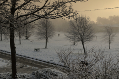 Snowy scene on Kingsway Park