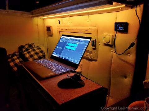 Remote-working-setup-in-a-motorhome-editorial