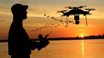 Man flying a drone