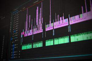 Screen displaying editing software