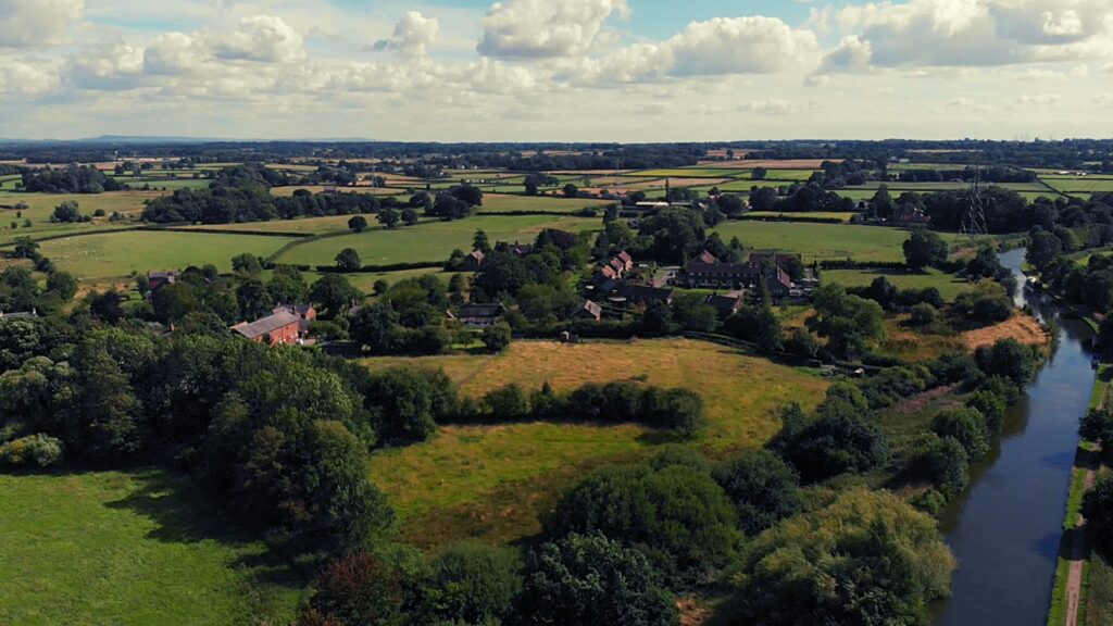 Aerial photo of Little Bollington in Altrincham, Cheshire